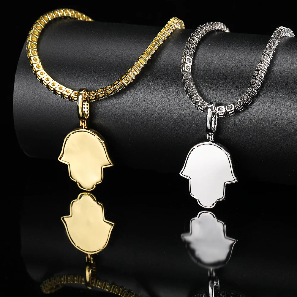 Zircon Small Palm Pendant Necklace