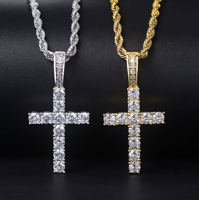 Zircon Cross Pendant Necklace