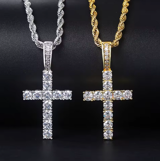 Zircon Cross Pendant Necklace