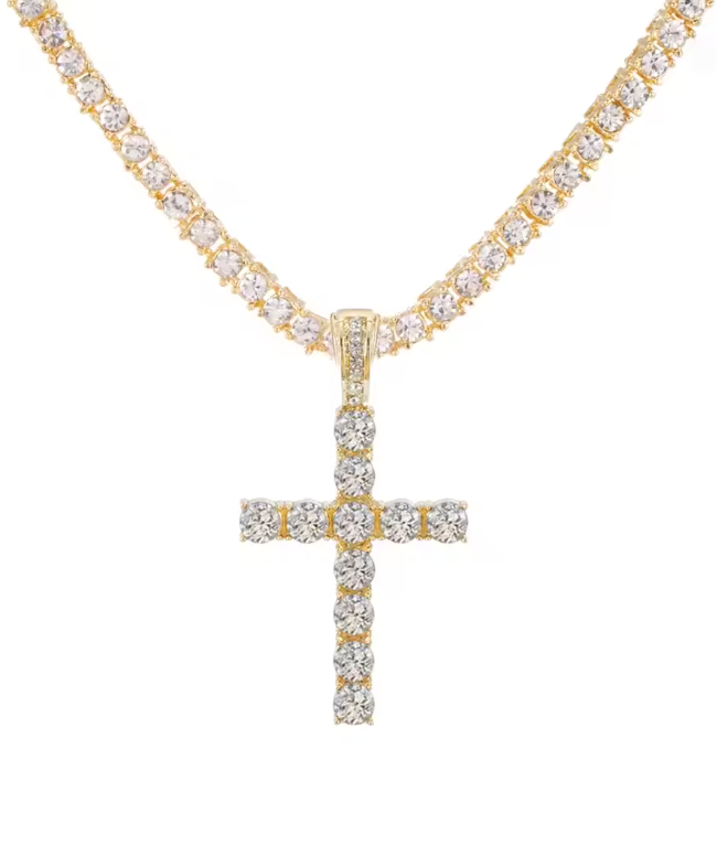 Zircon Cross Pendant Necklace