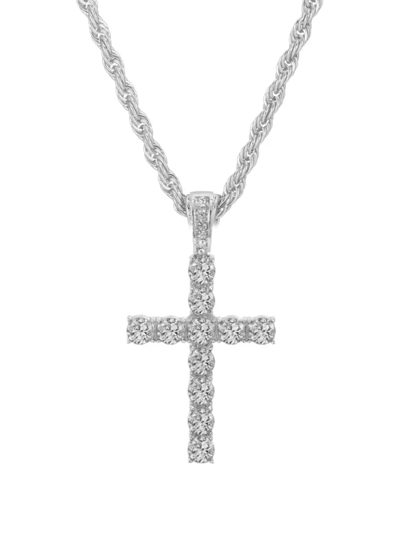 Zircon Cross Pendant Necklace